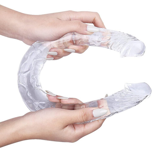 (Clear) 16.9" Double-Ended Dildos for Beginners Advanced Users Toy for Women and Couples Beginners 1
