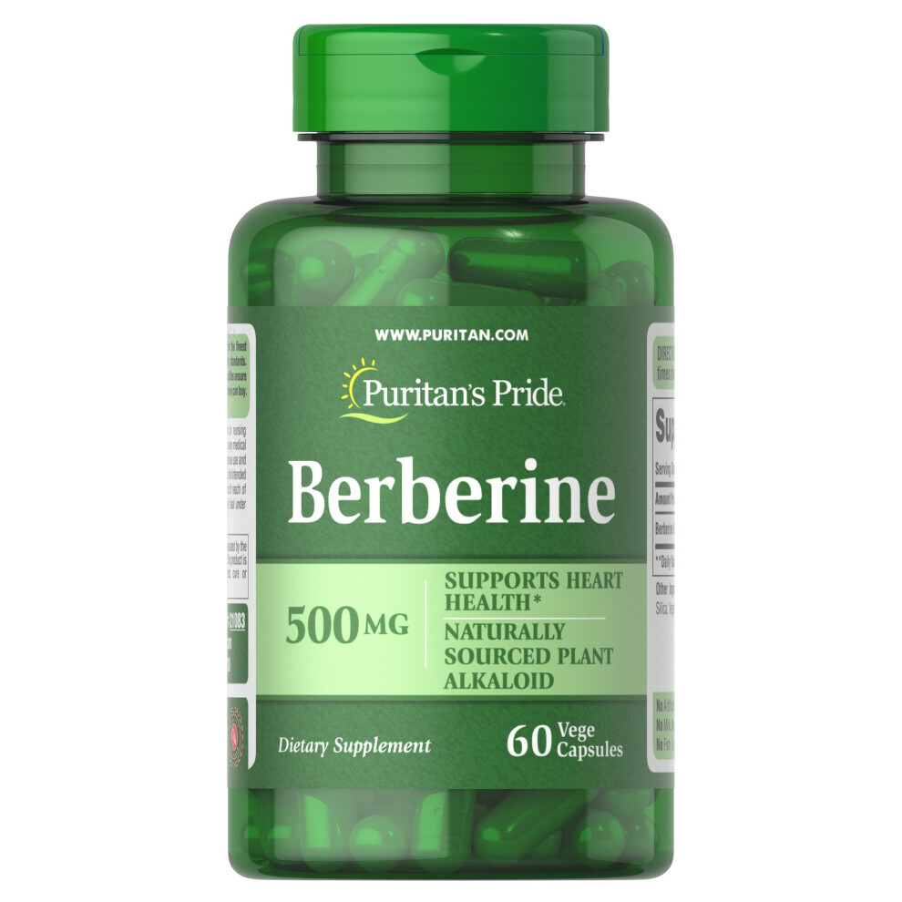 PURITAN'S PRIDE Berberine 500 mg, 60 Vegetarian Capsules