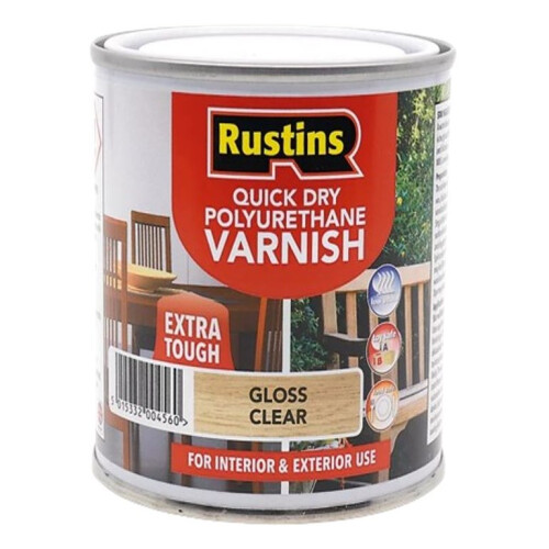Rustins Rustins Quick Dry Polyurethane Varnish Extra Tough Gloss Clear 5L