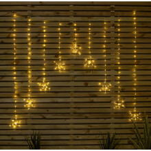 1.2m x 1.2m Christmas Snowflake Curtain Lights with 267 Warm White LEDs