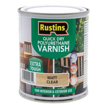 Rustins Quick Dry Polyurethane Varnish Extra Tough Matt Clear 5 Litre
