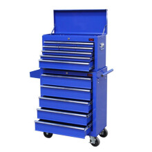 (Blue) X Large Tool Chest Top Cabinet Top Box And Rollcab Box With Drawer Divider
