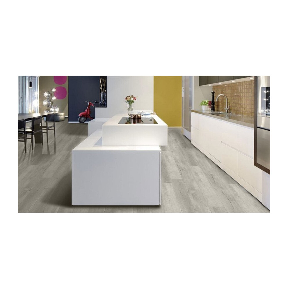 (Dark Grey) Luxury Click SPC Vinyl Flooring - 100% Waterproof, Ideal for Bathroom & Kitchen, 1.74M² Packs