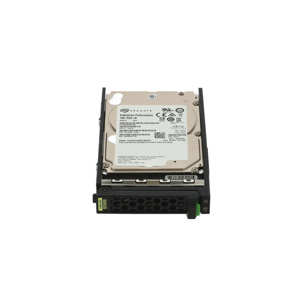 Fujitsu 600GB Internal Hard Drive Hot Swap SAS 10000 RPM 2.5" S26361-F5550-L160