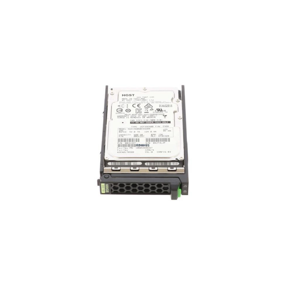 Fujitsu 600GB Internal Hard Drive Hot Swap SAS 15000 RPM 2.5" S26361-F5531-L560