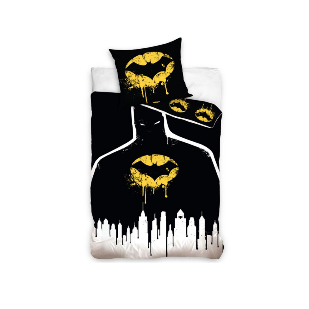 Batman Bat Logo Single Duvet Cover and Pillowcase Set - European Size