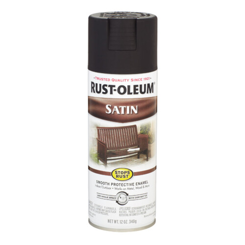 Rust-Oleum Rust-Oleum 7777830 Stops Rust Spray Paint, 12 oz, Satin Black