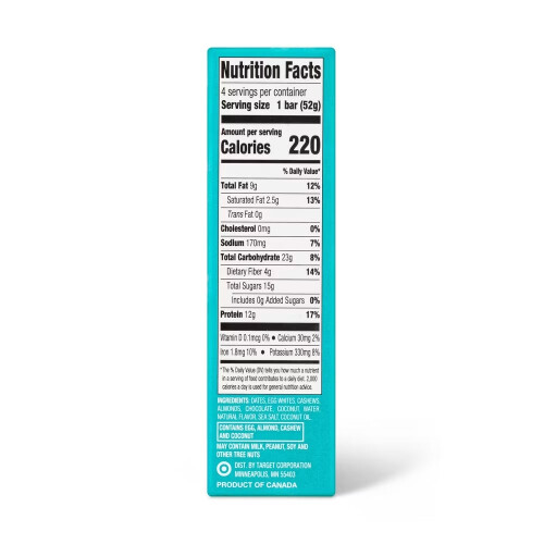 Good & Gather Protein Bars Coconut Chocolate 7.33oz/4ct 2