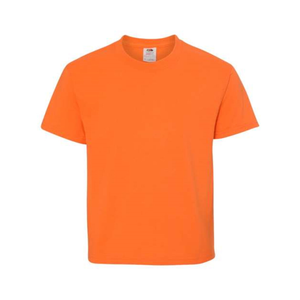 Fruit Of The Loom HD Cotton Youth Short Sleeve TShirt Safety Orange L