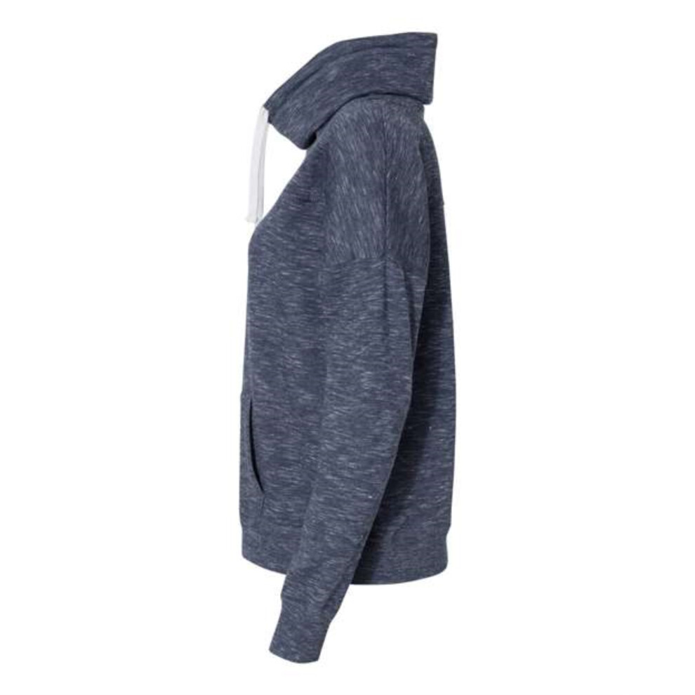 Sweat-shirt     col b   nitier en polaire m   lang   e pour femme de J America, bleu marine, XL