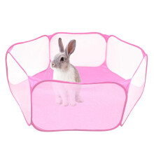 (Pink) Folding Pet Cat Playpen Rabbit Hamster Indoor Outdoor Guinea Pig Run Portable