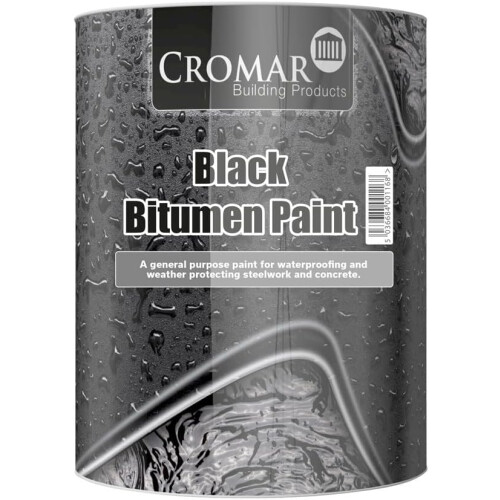 CROMAR Black Bitumen Paint WaterProof WeatherProof 1Ltr