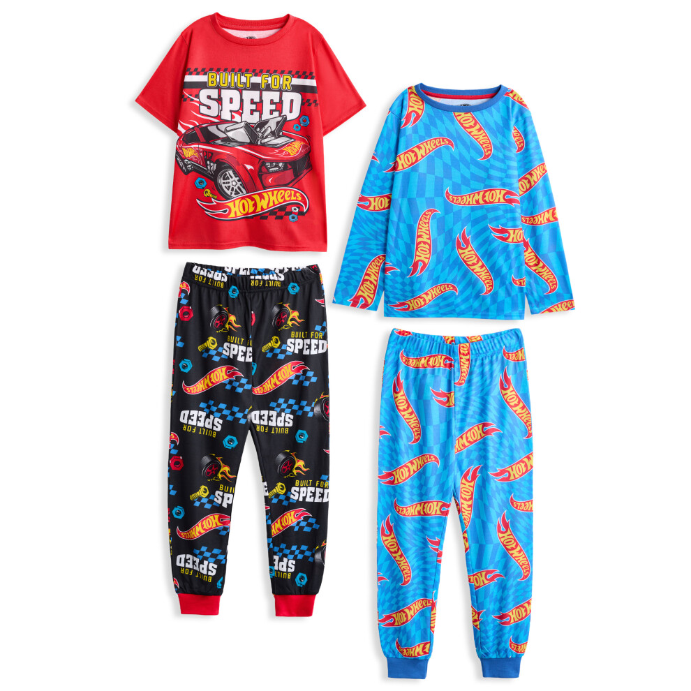 (11-12 Years) Hot Wheels Multi-Pack of 2 Long Leg Pyjama Set (Boys Multicoloured)