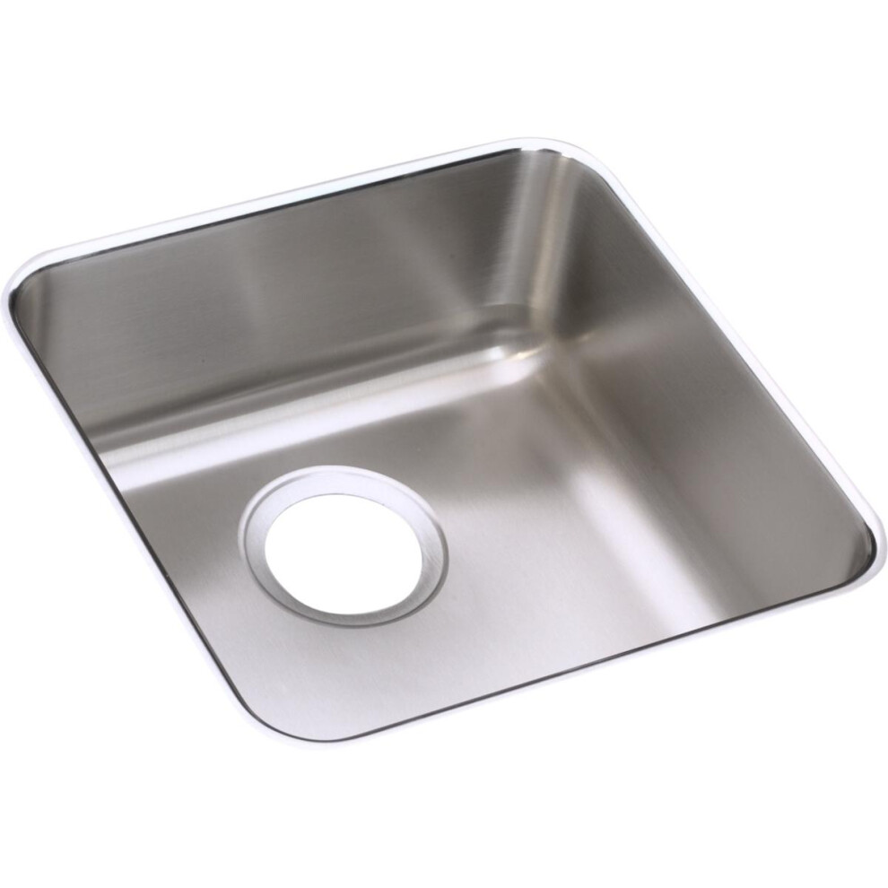 Photos - Kitchen Sink Elkay Lustertone Classic Stainless Steel 14-1/2 x 14-1/2 x 7 Single Bowl Undermount Sink ELUH1212 