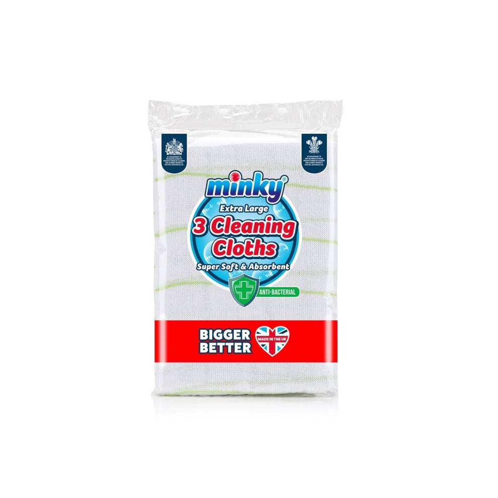 Minky Antibacterial Cleaning Cloths (Pack of 3)