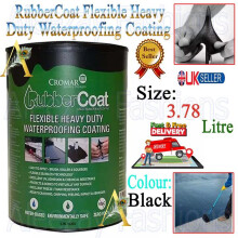 CROMAR RubberCoat Flexible Heavy Duty Roof Waterproofing Coating 3.78L