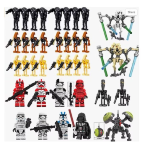 (37 Pcs Set) Star Wars Minifigures Battle Droid Building Blocks