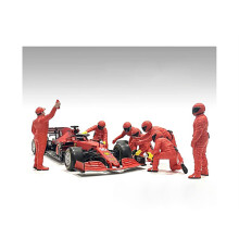 Formule 1 F1 Pit Crew 7-Figuurenset Team Rood Release III voor 1/18 schaalmodellen