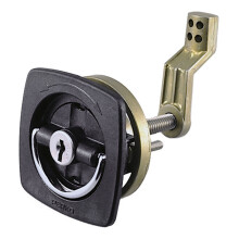 Perko 0931DP1BLK FlushMount Locking Latch with Offset Cam Bar and Flexible Polymer Strike for 118 to 2 Mounting Hole Bl