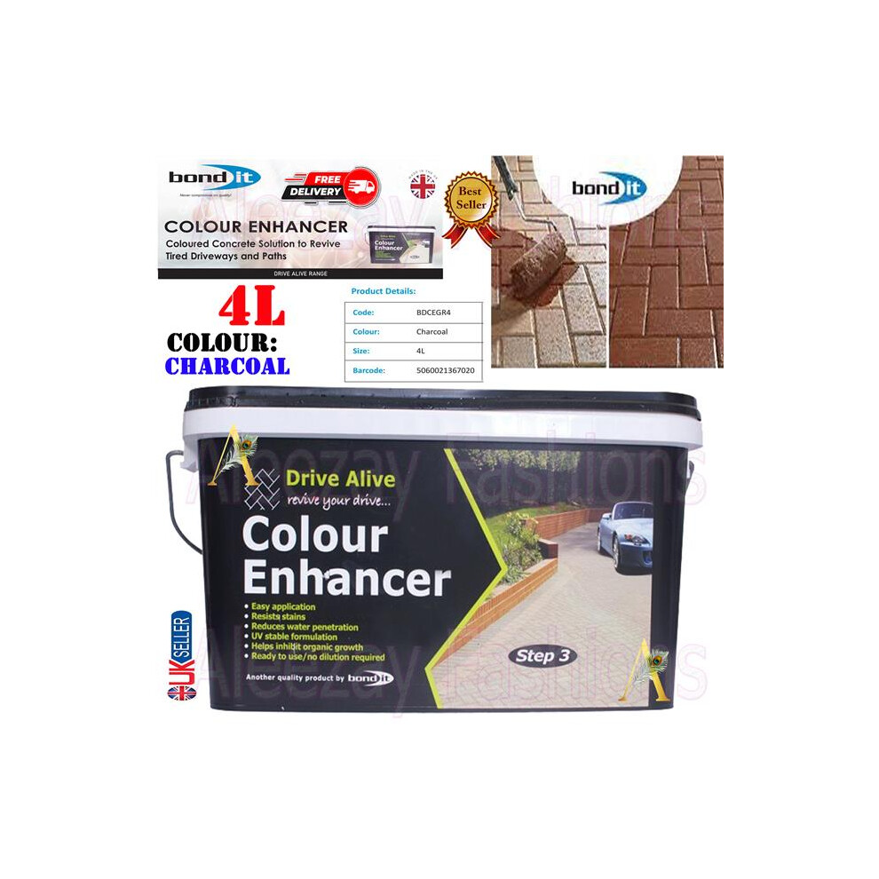 4L Drive Alive Color Enhancer Brick Block Sealer Driveways Charcoal