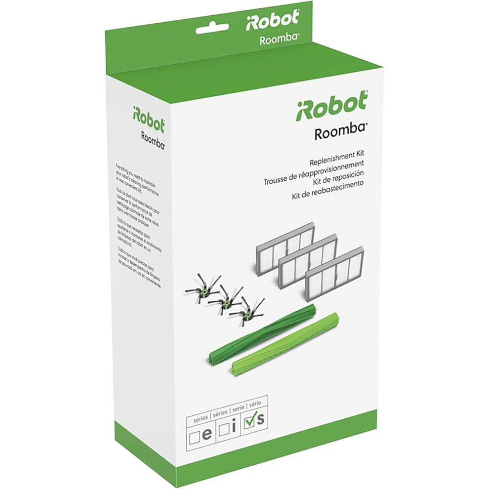 Photos - Vacuum Cleaner iRobot Authentic Replacement Parts Roomba s Series Replenishment Kit 3 Filters 3 Corner Brushes 1 Set of MultiSurface Rubb 4 