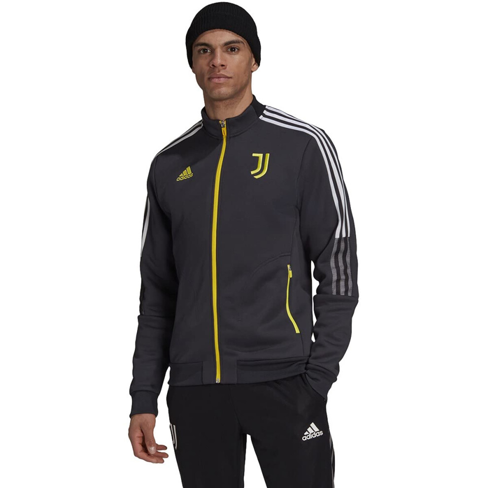 adidas Mens 202122 Juventus Anthem Jacket Carbon  Small