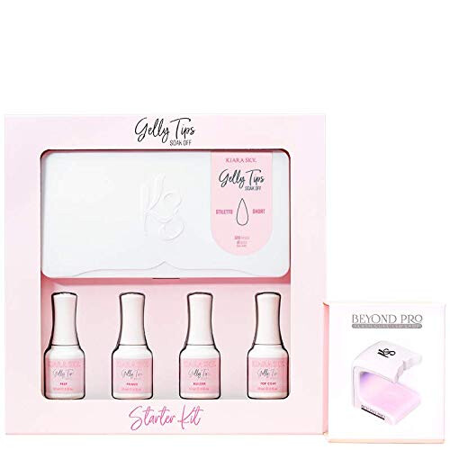 Kiara Sky Gelly Tips Startkit Kort Längd (Stiletto Kort)