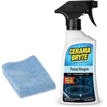 Spray Cerama Bryte Touchups (16 oz) Pulitore per piani cottura in vetro ceramico con panno in microfibra