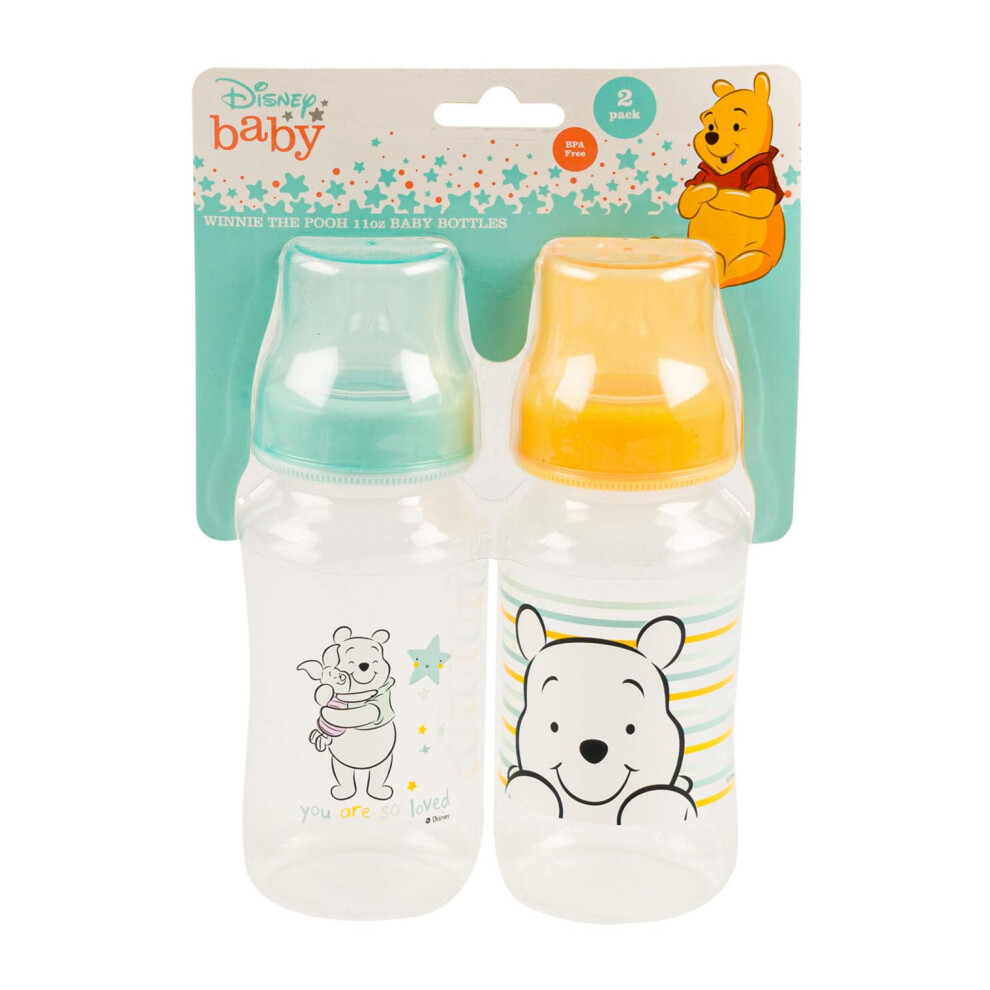 Disney Winnie The Pooh 11 OZ Bottles  2 Pack  BPA Free  Baby Gift  FD51174