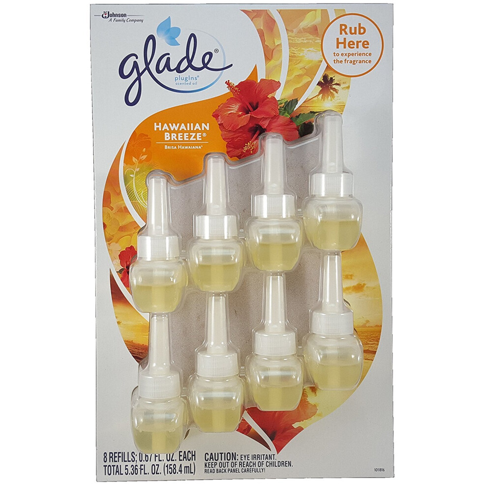 Glade Plugins Hawaiian Breeze 67 Oz 8 Pack Refills