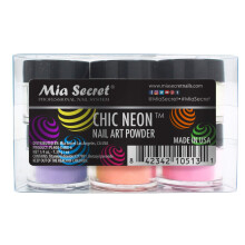 Mia Secret Chic Neon Kollektion Nagelkunst Acrylpulver, (Set mit 6 Farben)
