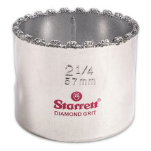 Starrett Diamond Grit Hole Saw - Ideal for Drilling Small Diameter Holes - 2-1/4" Diameter, 1-5/8" Cutting Depth, 5/8-18 Thread Size, XA2/XA10 Arbor T