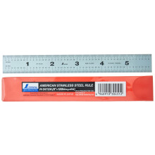 Shinwa H-3412A 6" 150 mm Rigid Engelse Metrische RVS Liniaal met 1/64, 1/32 Graduaties
