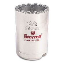 Starrett Diamond Grit Hole Saw - Ideal for Drilling Small Diameter Holes - 1-3/8" Diameter, 1-5/8" Cutting Depth, 5/8-18 Thread Size, XA2/XA10 Arbor T