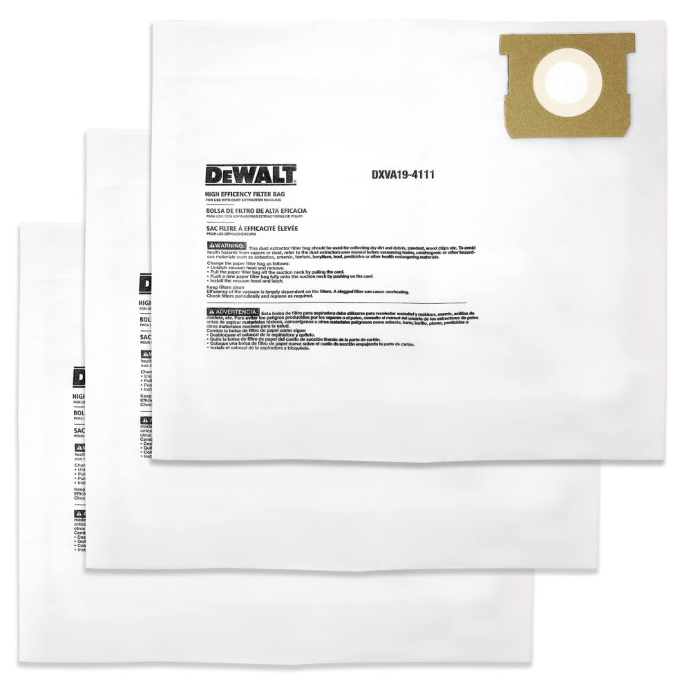 Dewalt Dxva194111 Fine Dust Bag Fits For 610 Gallon Wetdry Vacuum