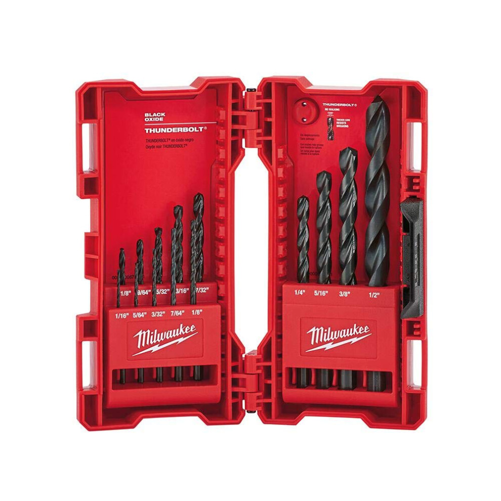 Milwaukee 48892800 14 Piece Thunderbolt Black Oxide Drill Bit Set