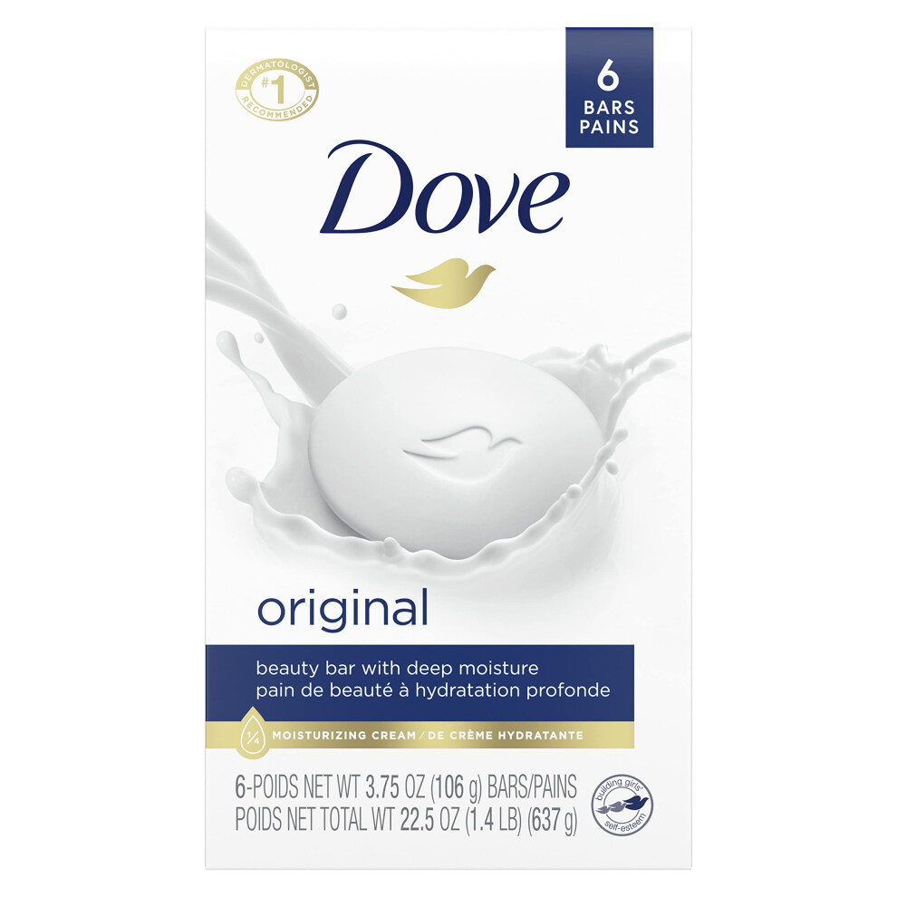 Dove Beauty Bar Gentle Skin Cleanser Moisturizing for Gentle Soft Skin Care Original Made With 14 Moisturizing Cream 375 oz  6