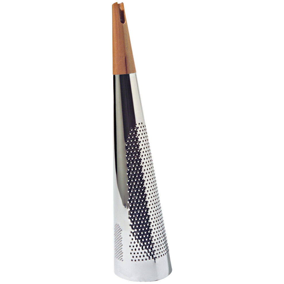 Alessi Todo Giant Cheese And Nutmeg Grater in Steel And Wood  Silver