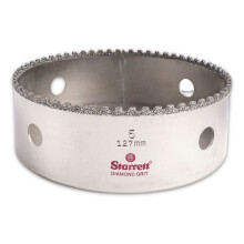 Starrett Diamond Grit Hole Saw - Ideal for Drilling Small Diameter Holes - 5" Diameter, 1-5/8" Cutting Depth, 5/8-18 Thread Size, XA2/XA10 Arbor Type,
