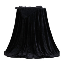 (Black, 50x70cm) Coral Fleece Blankets Super Soft Shaggy Universal Solid-color Fleece Blankets For Sofa