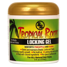 Bronner Bros Tropical Roots Gel de bloqueo firme - Gel Loc & Twist ideal para trenzas torcidas y locs con extractos de piρa y guayaba Vitaminas B