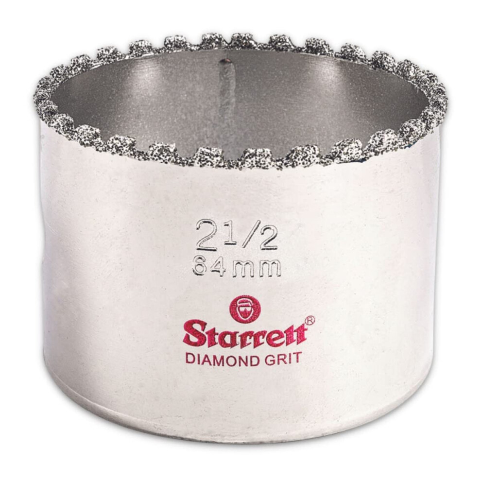 Starrett Diamond Grit Hole Saw  Ideal for Drilling Small Diameter Holes  212 Diameter  158 Cutting Depth  5818 Threa