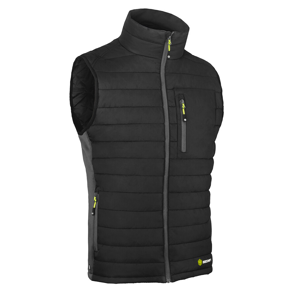 BEESWIFT FLEX WORKWEAR PADDED BODYWARMER GILLET JACKET BLACK/GREY ALL SIZES