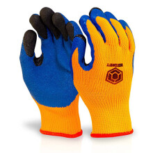 BEESWIFT LATEX THERMO-STAR FULLY DIPPED WORK GLOVES | YELLOW & ORANGE ALL SIZES