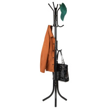 Mind Reader Coat Rack Hall Tree Freestanding Organizer Coat Tree Hat Jacket Purse Metal 18L x 18W x 685H Black