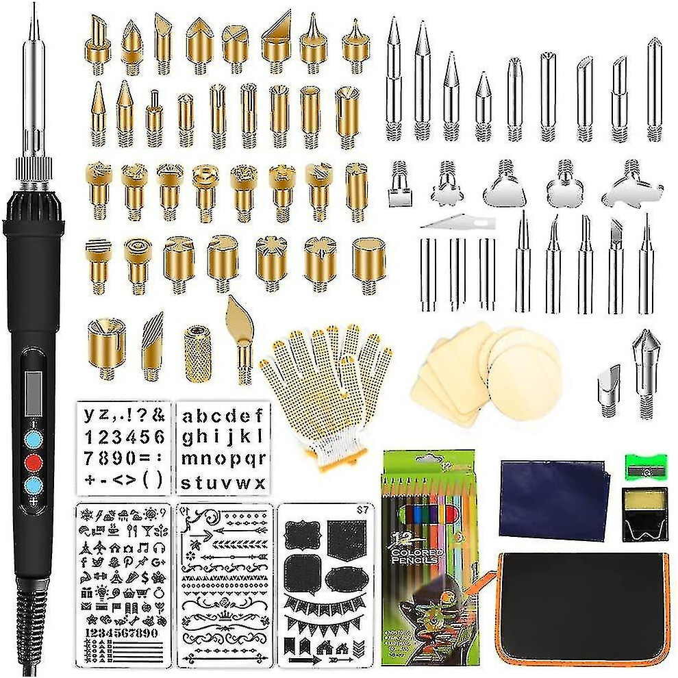 Wood Burning Kit, Professional Wood Burning Tool Pen Set 110 Pcs Pyrography To
