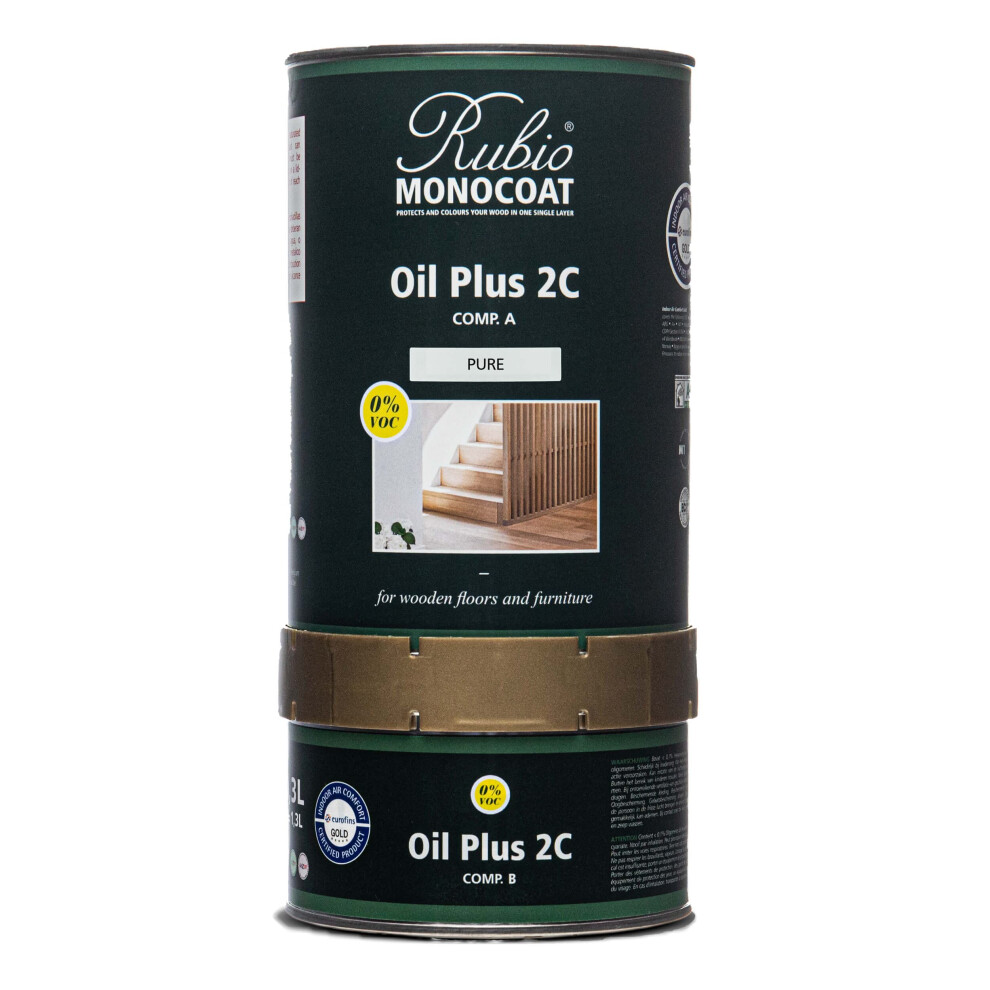 Rubio Monocoat Oil Plus 2C 13 Liter Pure Interior Wood Stain And Finish Food Safe Easy Onecoat Linseed Oil Plant Based 681441392918