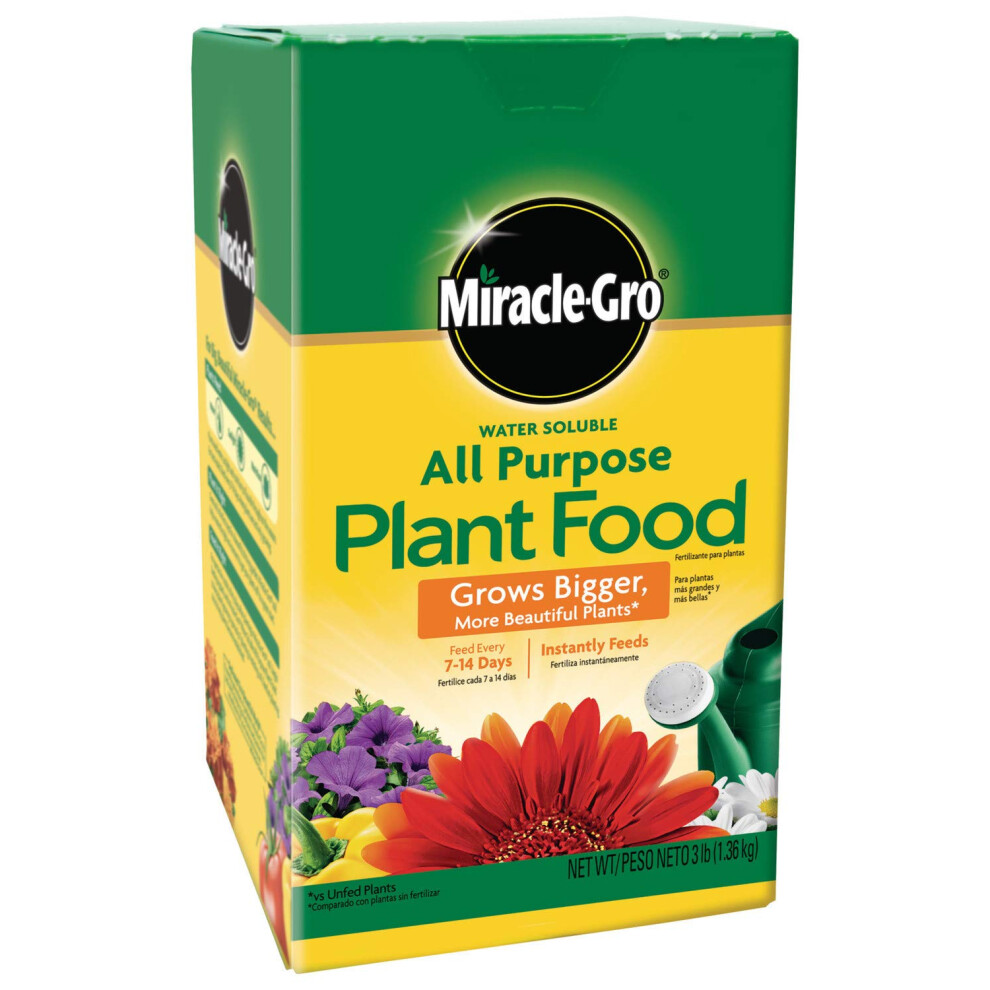 MiracleGro Water Soluble All Purpose Plant Food  Fertilizer for Indoor or Outdoor Flowers  Vegetables or Trees  3 lbs