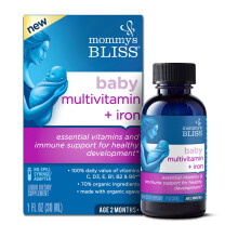 Mommy's Bliss, Multivitamines + Fer pour Bébé, À partir de 2 Mois, Raisin, 1 fl oz (30 ml)