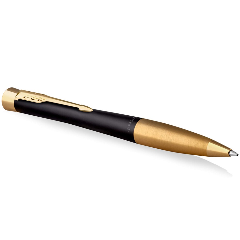 Parker Urban Twist Ballpoint Pen Muted With Trim Medium Point Ink Refill Gift Box Black/Gold/Blue
